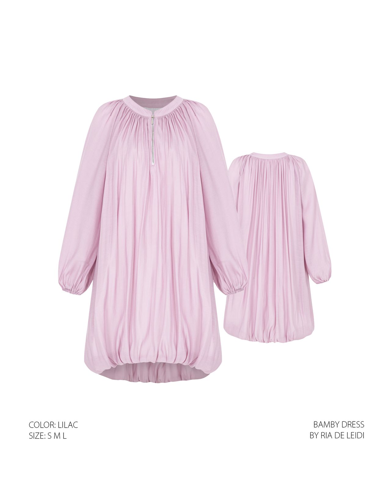 BAMBY DRESS (Lilac) - Đầm mini dáng bí tay phồng - Thumbnail 8